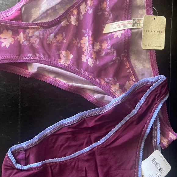 FP Intimatley Set Floral Pink Botanical Eggplant Blue Pic Panty Bikini Brief XL - Picture 11 of 13